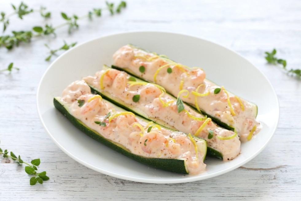 Zucchine ripiene di gamberetti Fish's King Ricette a base di pesce